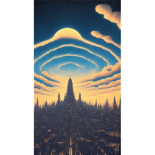 5D Diamond Painting Notte stellata della città 70x125cm, DIY Kit di Pittura per Diamanti per Bambini Adulti, Pieno Diamante Cristallo Digitale Arte Strass Ricamo kit completo, per Decor Casa K-102